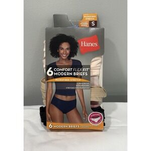 Hanes Women's 6pk Comfort Flex Fit Microfiber Briefs Size S❗️Damage Box